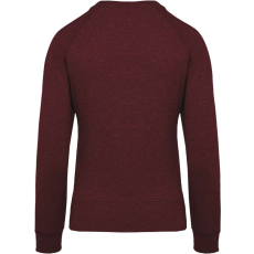 KARIBAN Női raglános organikus környakas pulóver, Kariban KA481, Wine Heather-L