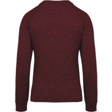 KARIBAN Női raglános organikus környakas pulóver, Kariban KA481, Wine Heather-S női pulóver, kardigán