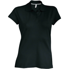 KARIBAN Női rövid ujjú galléros piké póló, Kariban KA242, Black-XL női póló