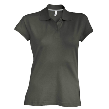 KARIBAN Női rövid ujjú galléros piké póló, Kariban KA242, Dark Khaki-2XL női póló