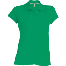 KARIBAN Női rövid ujjú galléros piké póló, Kariban KA242, Kelly Green-XL