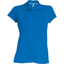 KARIBAN Női rövid ujjú galléros piké póló, Kariban KA242, Light Royal Blue-S női póló