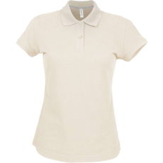 KARIBAN Női rövid ujjú galléros piké póló, Kariban KA242, Light Sand-2XL