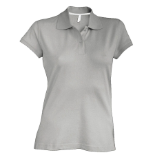 KARIBAN Női rövid ujjú galléros piké póló, Kariban KA242, Oxford Grey-XL női póló