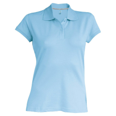 KARIBAN Női rövid ujjú galléros piké póló, Kariban KA242, Sky Blue-XL