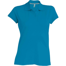 KARIBAN Női rövid ujjú galléros piké póló, Kariban KA242, Tropical Blue-XL
