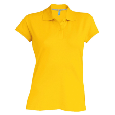 KARIBAN Női rövid ujjú galléros piké póló, Kariban KA242, Yellow-3XL női póló