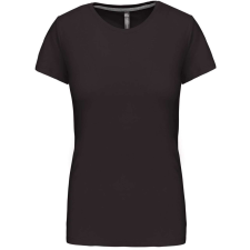 KARIBAN Női rövid ujjú környakas pamut póló, Kariban KA380, Dark Grey-XL női póló