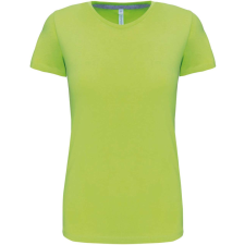 KARIBAN Női rövid ujjú környakas pamut póló, Kariban KA380, Lime-XL női póló