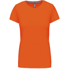 KARIBAN Női rövid ujjú környakas pamut póló, Kariban KA380, Orange-XL