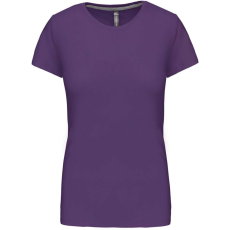KARIBAN Női rövid ujjú környakas pamut póló, Kariban KA380, Purple-L