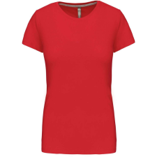 KARIBAN Női rövid ujjú környakas pamut póló, Kariban KA380, Red-3XL női póló