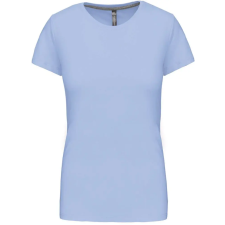 KARIBAN Női rövid ujjú környakas pamut póló, Kariban KA380, Sky Blue-3XL női póló
