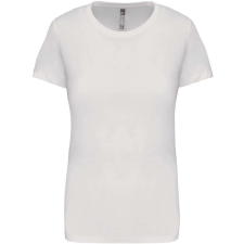 KARIBAN Női rövid ujjú környakas pamut póló, Kariban KA380, White-XL női póló