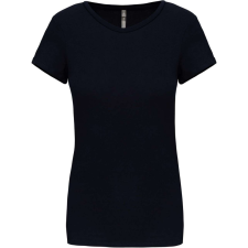 KARIBAN Női rövid ujjú környakas sztreccs póló, Kariban KA3013, Navy-XL női póló
