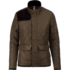 KARIBAN Női steppelt kabát KA6127, Mossy Green/Black-2XL női dzseki, kabát