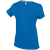 KARIBAN Női V-nyakú rövid ujjú pamut póló, Kariban KA381, Light Royal Blue-3XL