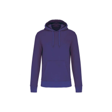 KARIBAN organikus féfi kapucnis pulóver KA4027, Deep Purple-3XL férfi pulóver, kardigán