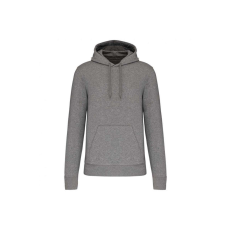KARIBAN organikus féfi kapucnis pulóver KA4027, Grey Heather-M