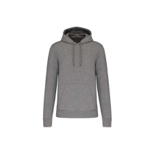 KARIBAN organikus féfi kapucnis pulóver KA4027, Grey Heather-XL férfi pulóver, kardigán