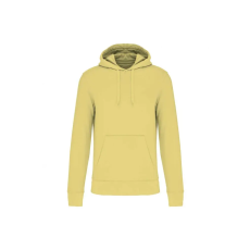 KARIBAN organikus féfi kapucnis pulóver KA4027, Lemon Yellow-S