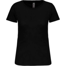 KARIBAN organikus kereknyakú rövid ujjú Női póló KA3026IC, Black-3XL női póló