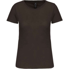 KARIBAN organikus kereknyakú rövid ujjú Női póló KA3026IC, Dark Khaki-XL