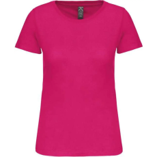 KARIBAN organikus kereknyakú rövid ujjú Női póló KA3026IC, Fuchsia-2XL