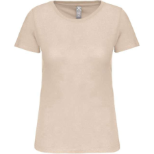 KARIBAN organikus kereknyakú rövid ujjú Női póló KA3026IC, Light Sand-XL női póló
