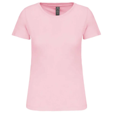 KARIBAN organikus kereknyakú rövid ujjú Női póló KA3026IC, Pale Pink-S női póló