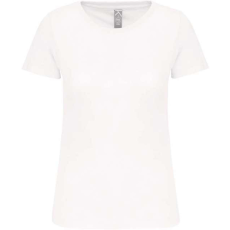 KARIBAN organikus kereknyakú rövid ujjú Női póló KA3026IC, White-3XL