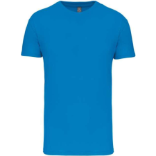 KARIBAN organikus rövid ujjú férfi póló KA3025IC, Tropical Blue-L férfi póló