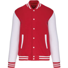 KARIBAN patentos gyerek dzseki csíkos szélekkel KA498, Red/White-10/12 munkaruha