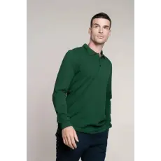 KARIBAN Póló Kariban férfi hosszú újju (100% pamut) kelly green, 2XL