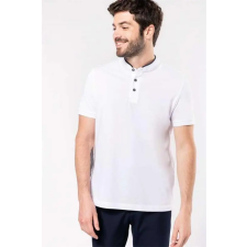 KARIBAN Póló Kariban férfi, white/navy, L munkaruha
