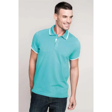 KARIBAN Póló Kariban galléros férfi (100%pamut) red/white/navy, L