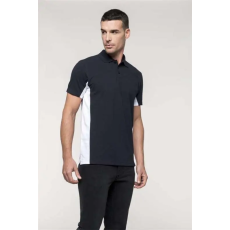 KARIBAN Póló Kariban galléros férfi férfi (65%poliészter 35%pamut) navy/sky blue, 2XL