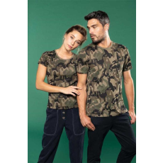 KARIBAN Póló Kariban rövid ujjú női, olive camouflage, S