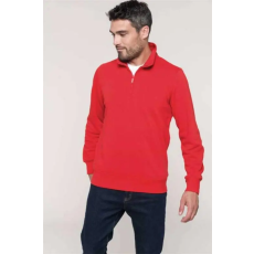 KARIBAN Pulóver Kariban cipzáras férfi (80%pamut 20%poliészter 300g/m2) red, L