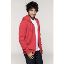 KARIBAN Pulóver Kariban cipzáras kapucnis unisex, red, XL munkaruha