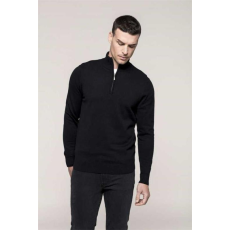 KARIBAN Pulóver Kariban férfi 1/4 cipzáras férfi, grey melange, 4XL