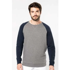 KARIBAN Pulóver Kariban férfi, grey heather/black, 2XL