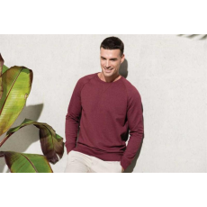 KARIBAN Pulóver Kariban férfi kereknyakú hosszú ujjú férfi (300g/m2) wine heather, 2XL