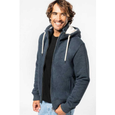 KARIBAN Pulóver Kariban férfi, slub grey heather, S munkaruha