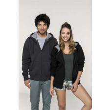 KARIBAN Pulóver Kariban kapucnis cipzáraszáras férfi unisex, dark grey, 4XL munkaruha