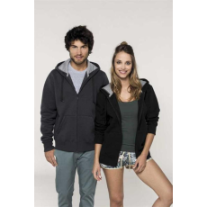 KARIBAN Pulóver Kariban kapucnis cipzáraszáras férfi unisex, red, 2XL