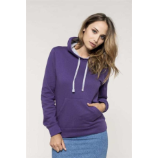 KARIBAN Pulóver Kariban női kapucnis női (80%pamut) black/fine grey, 2XL