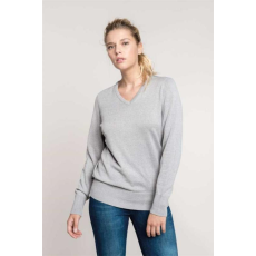 KARIBAN Pulóver Kariban női v-nyakú női (50%pamut 50%akril 290g/m2) black, M