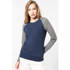 KARIBAN Pulóver Kariban női, wine heather/grey heather, S