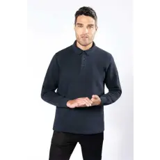 KARIBAN Pulóver Wk galléros unisex (80%pamut 20%poliészter) black, L